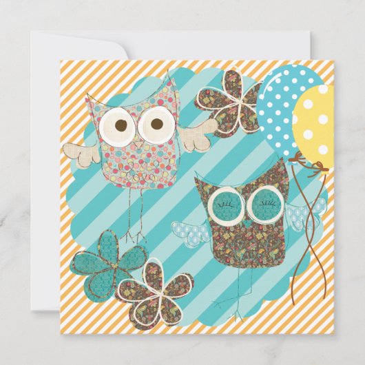 Hoot Uils Gepersonaliseerd Verjaardagsuitnodiging Kaart (Voorkant)