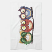 Hoot van de eigenaar ziet spreken horen geen aambe theedoek (Verticaal)