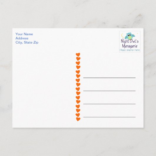 Hoot van een Baby shower blauw dank u Briefkaart (Achterkant)