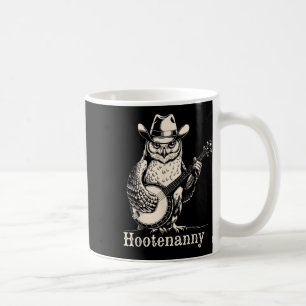 Hootenanny Uil Spelen Banjo Gitaar Cowboy Pet Vin Koffiemok