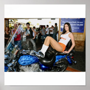 Hooters Girl op Bike Poster