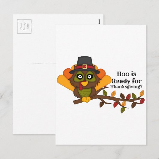 HooThanksgivingBL Feestdagenkaart (Voorkant / Achterkant)