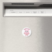 Hootie Cutie Roze Uil Magneet (Insitu (Vaatwasser))