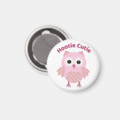 Hootie Cutie Roze Uil Magneet (Voorkant / Achterkant)