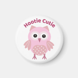 Hootie Cutie Roze Uil Magneet
