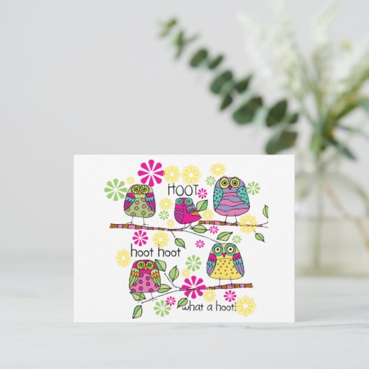 Hootie Owls Briefkaart (Staand voorkant)