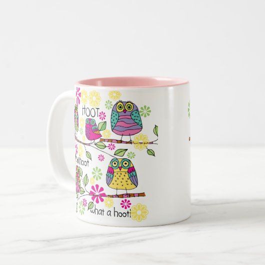 Hootie Owls Tweekleurige Koffiemok (Voorkant links)
