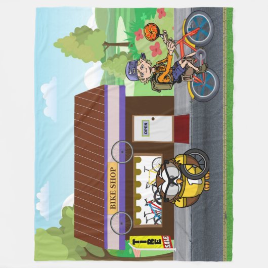 Hootin' Cycles Fleece Deken (Voorkant)