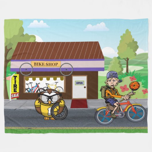 Hootin' Cycles Fleece Deken (Voorkant (Horizontaal))