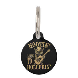 Hootin’ Leads to Hollerin – Een speelse cowboyuil Huisdierpenning