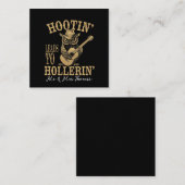 Hootin’ Leads to Hollerin – Een speelse cowboyuil Vierkante Visitekaartje (Voorkant / Achterkant)