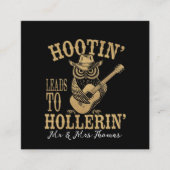 Hootin’ Leads to Hollerin – Een speelse cowboyuil Vierkante Visitekaartje (Voorkant)