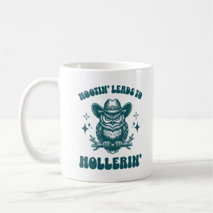 Hootin' leidt naar Hollerin' Funny Western Cowboy Koffiemok