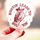 Hootin' Leidt Naar Hollerin' Owl Vinyl Sticker