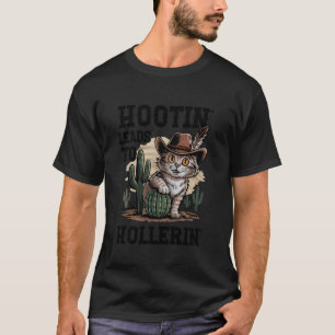 Hootin Leidt Tot Hollerin Grappige Redneck Cowboy T-shirt