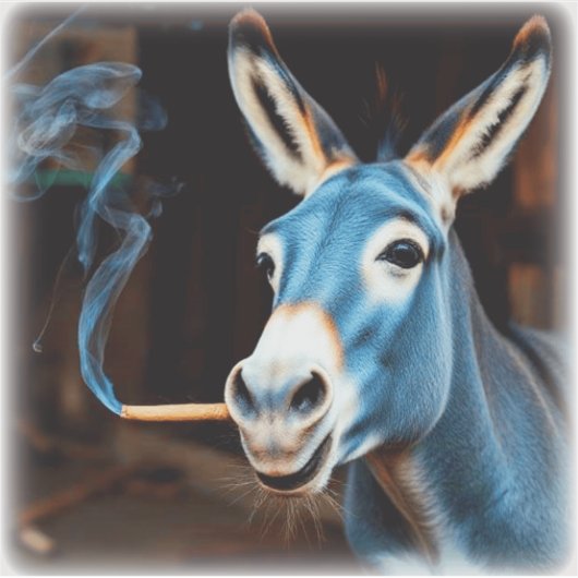 HOOTING DONKEY STICKER (Voorkant)