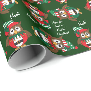 Hootin'Owl Kerstmis Cadeaupapier