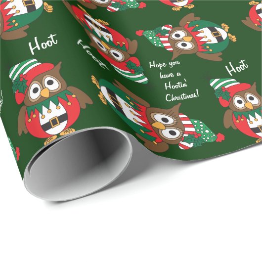 Hootin'Owl Kerstmis Cadeaupapier (Rol Hoek)