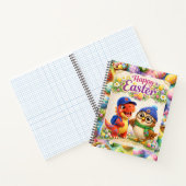 Hoots egg straw special day whimsical happy Easter Notitieboek (Binnen)