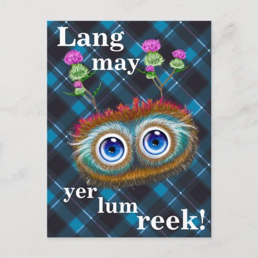 Hoots Toots Haggis. Lang kan je rotzak zijn. Briefkaart (Voorkant)