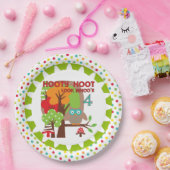 Hooty Hoot Owl 4th Birthday Paper Borden Papieren Bordje (Feest)