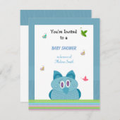 Hooty Owl Baby shower Invitation Kaart (Voorkant / Achterkant)