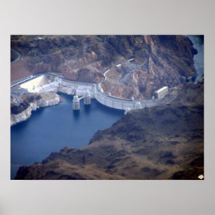 Hoover Dam Aerial Photo Poster Print