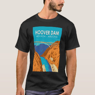 Hoover Dam Arizona Nevada Illustratie Reis Kunst T-shirt