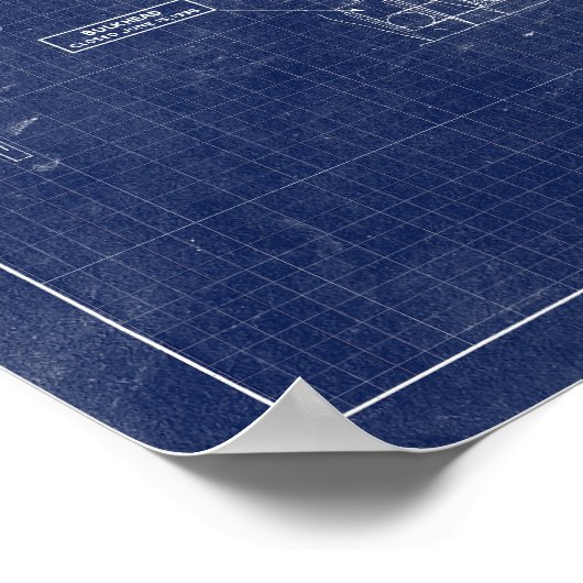 Hoover Dam Blauwdruk-stijl Schematisch Poster (Hoek)