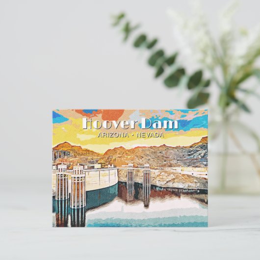 Hoover Dam Briefkaart (Staand voorkant)