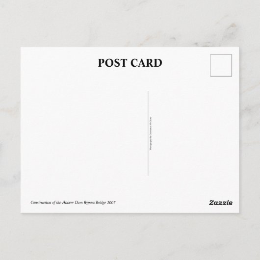 Hoover Dam Bypass Bridge-bouw Briefkaart (Achterkant)