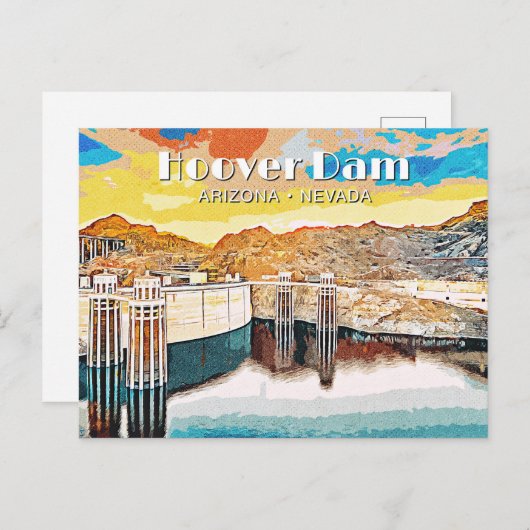 Hoover Dam Feestdagenkaart (Voorkant / Achterkant)