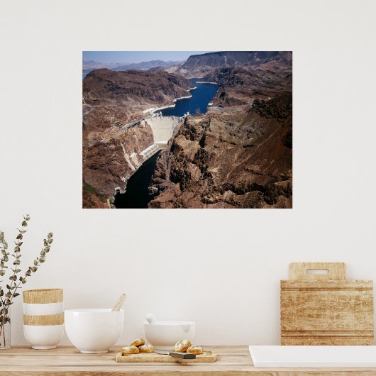 Hoover-dam - luchtuitzicht poster (Keuken)