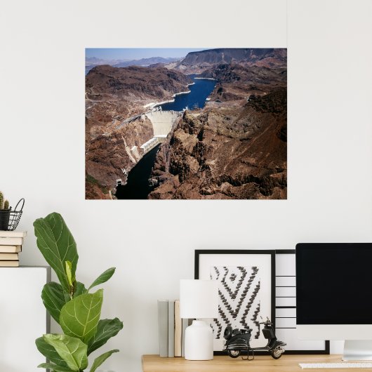 Hoover-dam - luchtuitzicht poster (Thuiskantoor)