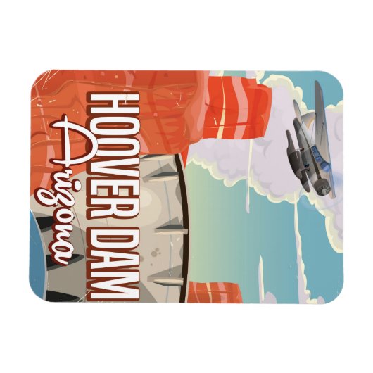 Hoover Dam Nevada Arizona  cartoon Magneet (Horizontaal)