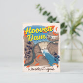 Hoover Dam Nevada/Arizona reisposter Briefkaart (Staand voorkant)