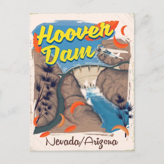Hoover Dam Nevada/Arizona reisposter Briefkaart (Voorkant)