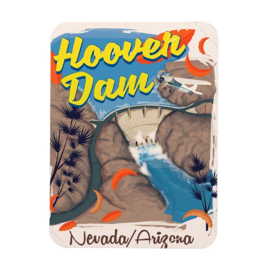 Hoover Dam Nevada/Arizona reisposter Magneet (Verticaal)