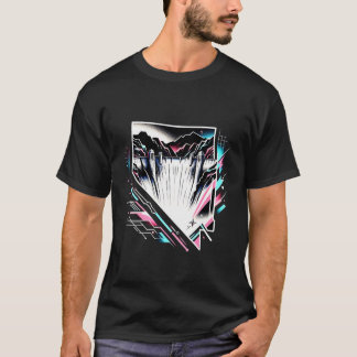 Hoover Dam Nevada Esthetische jaren 80 Art Vivid B T-shirt