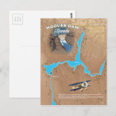 Hoover Dam Nevada-kaart Briefkaart (Voorkant / Achterkant)