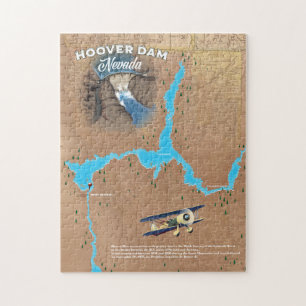 Hoover Dam Nevada-kaart Legpuzzel