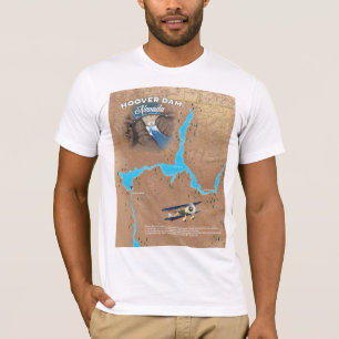 Hoover Dam Nevada-kaart T-shirt