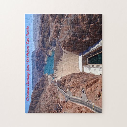 Hoover Dam Nevada. Kerstgroeten Legpuzzel (Verticaal)