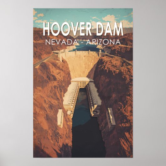 Hoover Dam Reis Kunst Vintage Poster (Voorkant)