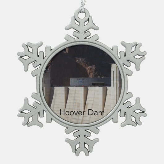 Hoover Dam Tin Sneeuwvlok Ornament (Voorkant)