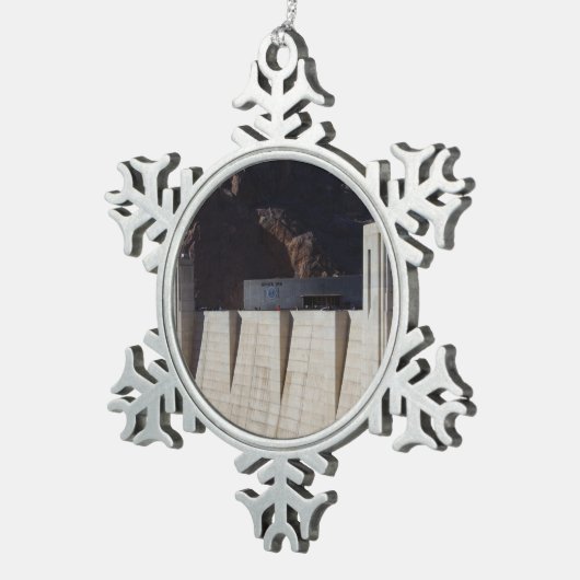 Hoover Dam Tin Sneeuwvlok Ornament (Rechts)