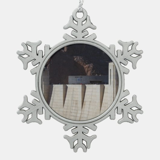 Hoover Dam Tin Sneeuwvlok Ornament (Voorkant)