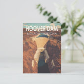 Hoover Dam Travel Art Vintage Briefkaart (Staand voorkant)