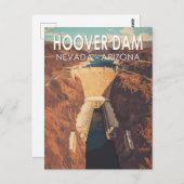 Hoover Dam Travel Art Vintage Briefkaart (Voorkant / Achterkant)