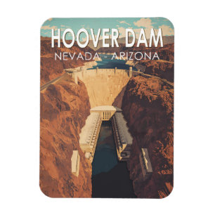 Hoover Dam Travel Art Vintage Magneet